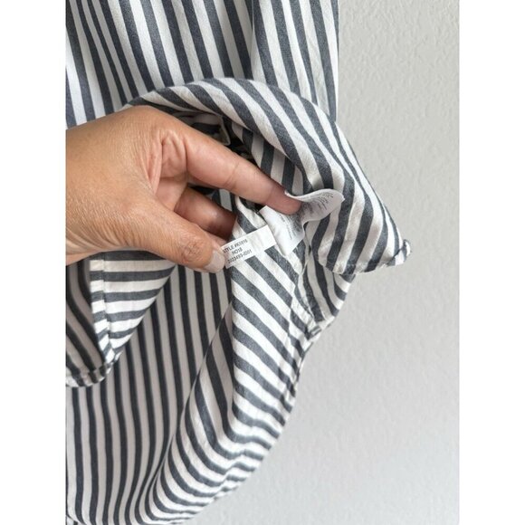 Madewell Women’s Button Up Shirt Size XXS Gray White Gabriel Stripe Collared - Picture 7 of 7